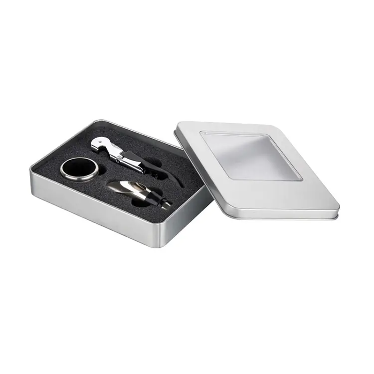 3pcs шарап аксессуарлары қалайы қорапшасы