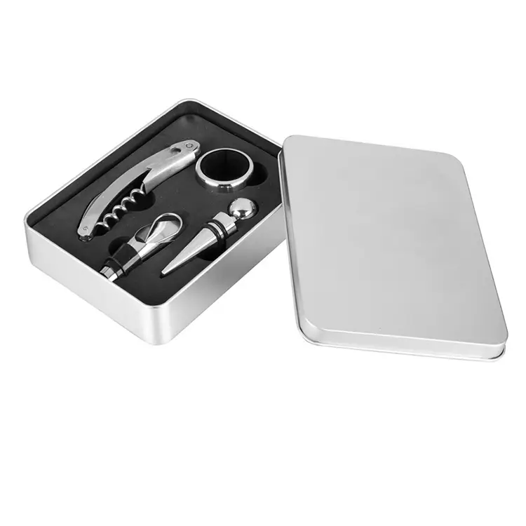 4pcs шарап құралдары Қалайы қорабы бар шарап